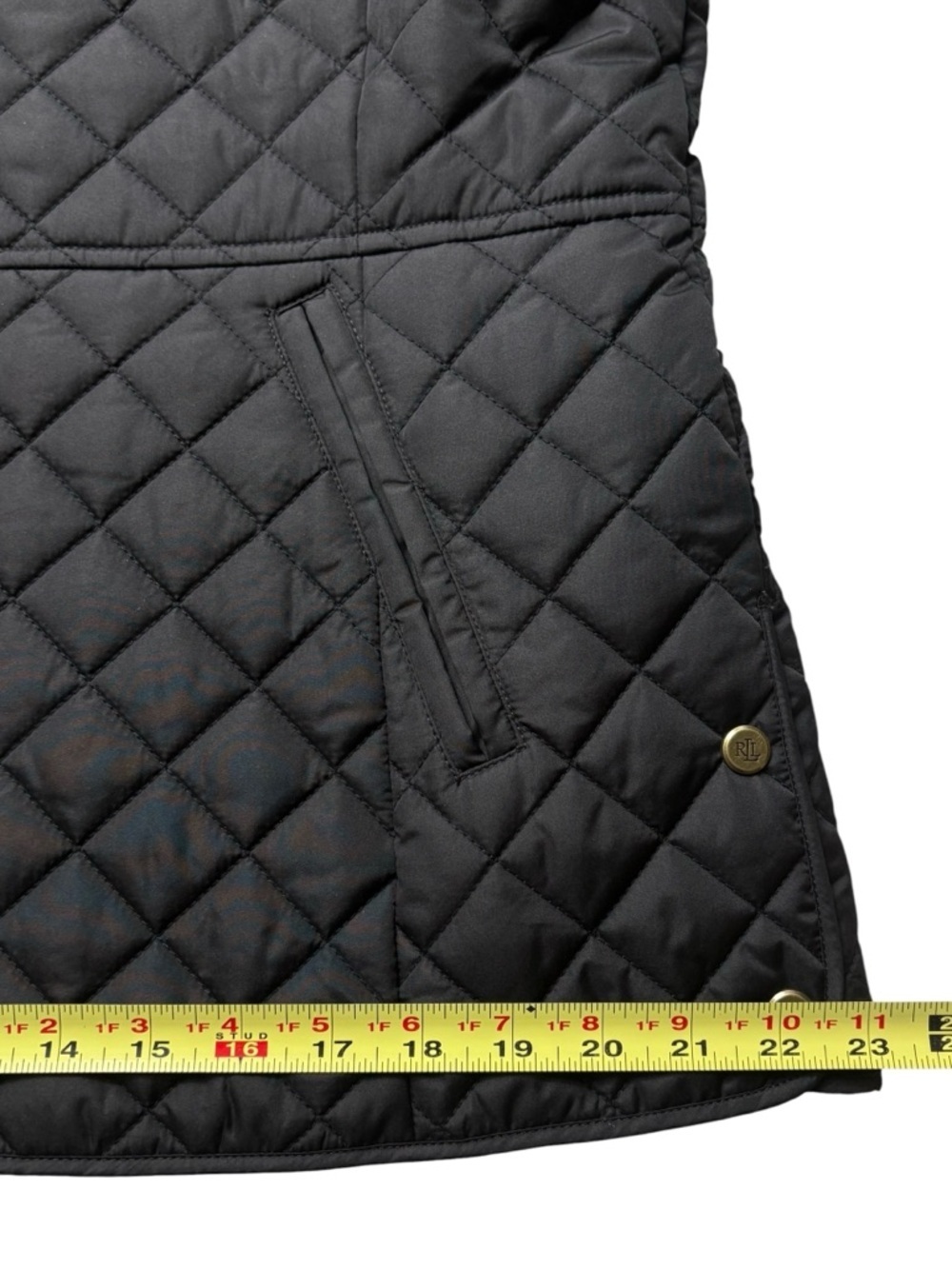 NWT Lauren Ralph Lauren Black Label Quilted Snap Front Barn Jacket • Black • L - Picture 9 of 15